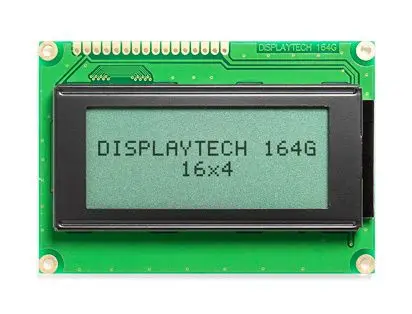 Displaytech 164 g Monochrom LCD, Alphanumerisch LED Weiß 2 x 16, Hintergrund Grün