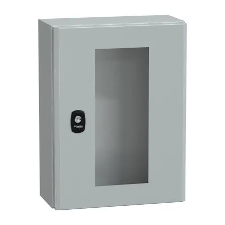 Produktfoto 1 von Schneider Electric PanelSeT S3D Stahl Wandanschlusskasten Grau IP66 Transparente Tür, HxBxT 400 mm, 300 mm x 150 mm