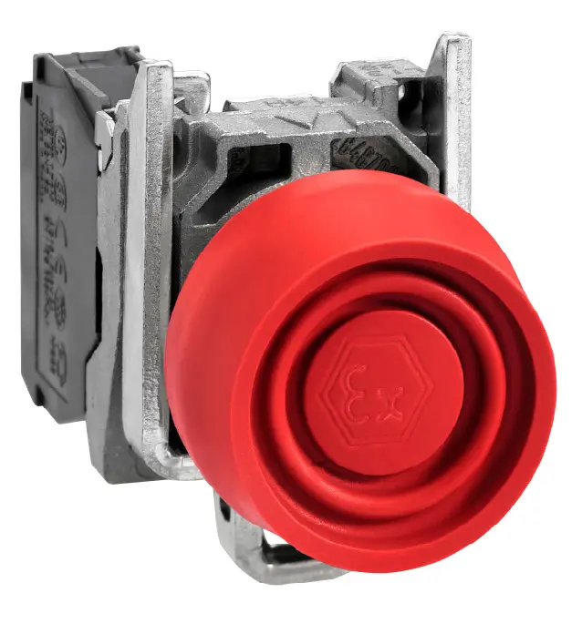 Produktfoto 1 von Schneider Electric XB4 Drucktasten-Kompletteinheit Befestigungsloch Ø 22 mm, 1-poliger Öffner Rot, IP66, IP69K, IP69,