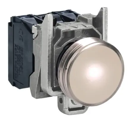 Produktfoto 1 von Schneider Electric Anzeigelampe XB4 240V Weiß, Ausschnitt-Ø 22 mm LED Befestigungsloch Rund IP54 Schraubanschlussklemme