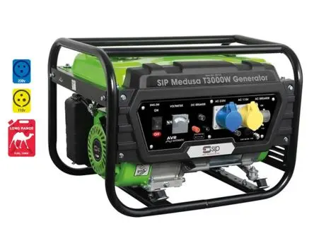 Produktfoto 1 von SIP 2.7 kW 1-Phasen Stromerzeuger / 110V, 230 V, 47 kg, Benzin 15 L