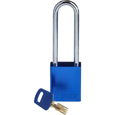 Produktfoto 1 von Brady Eloxierter Aluminiumstahl Vorhängeschloss 6.35 mm, 76.2 mm, Blau