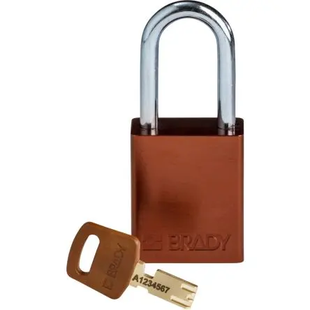 Produktfoto 1 von Brady Eloxierter Aluminiumstahl Vorhängeschloss 6.35 mm, 38.1 mm, Braun