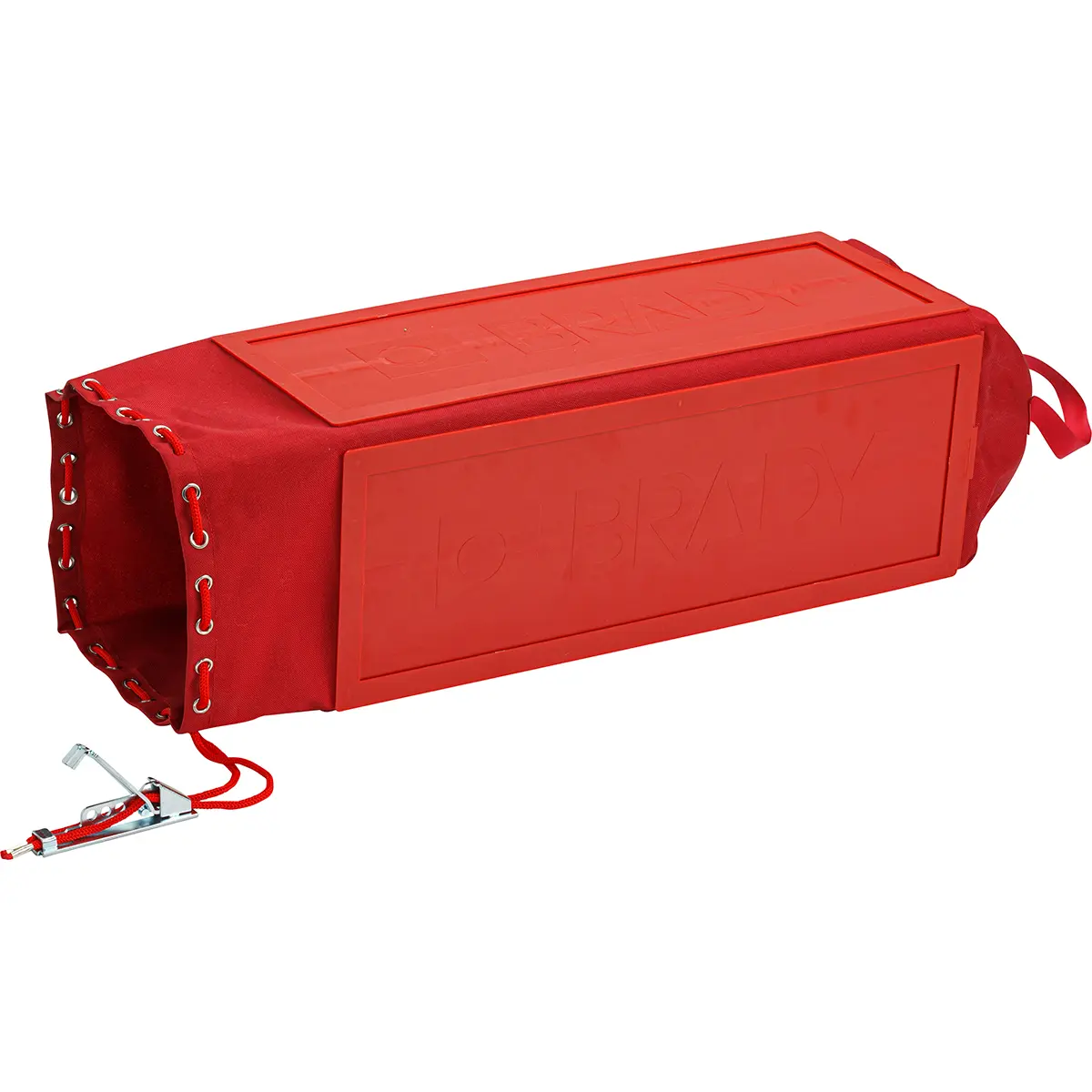 Produktfoto 1 von Brady ABS-Kunststoff Aussperrung Typ Abdeckung für Anhänger-Sperre und Cinch-Tasche, 4-fach Verriegelung 9.53 mm, Rot