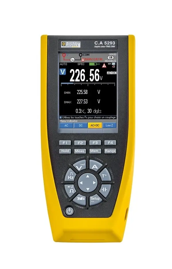 Produktfoto 1 von Chauvin Arnoux CA 5293 Tragbar Grafikfarbe Grafisches Multimeter farbig, CAT IV, CAT III 1000 V ac / 20 A ac 20 A dc,