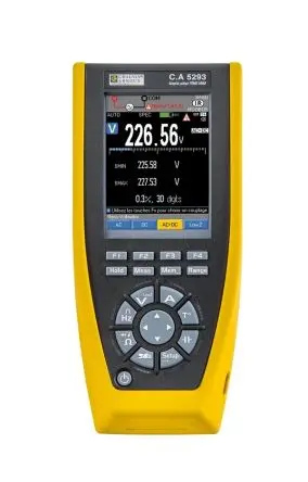 Produktfoto 1 von Chauvin Arnoux CA 5293 Tragbar Grafikfarbe Grafisches Multimeter farbig, CAT III, CAT IV 1 kV ac / 20 A ac 20 A dc, 100