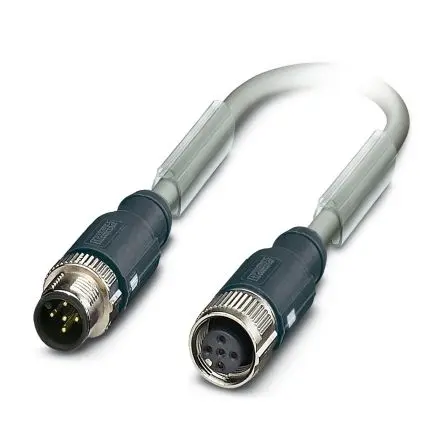 Phoenix Contact, 5-polig Buskabel, Mit Gewinde Stecker 5 / M12 Buchse, Länge 1 m