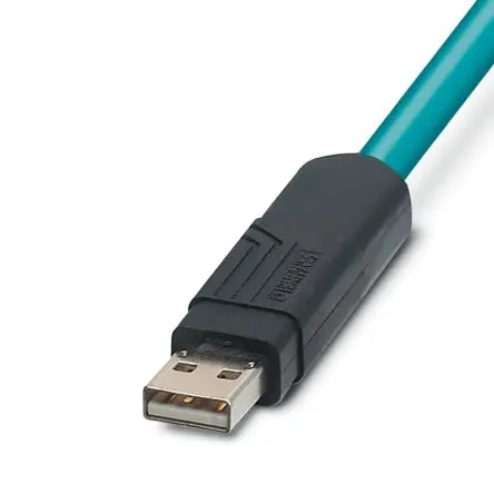 Produktfoto 1 von Phoenix Contact Buchse IC-Buchse USB-Kabel, USB Typ A Stecker / Nicht abgeschlossen, 2 m USB 2.0 Schwarz