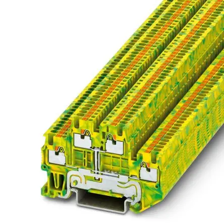 Produktfoto 1 von Phoenix Contact PTTB 1.5/SPE Schutzleiterklemme 2 Gelb, Grün, 0.14mm², 1.5 mm² Einsteck-Anschluss IECEx, ATEX