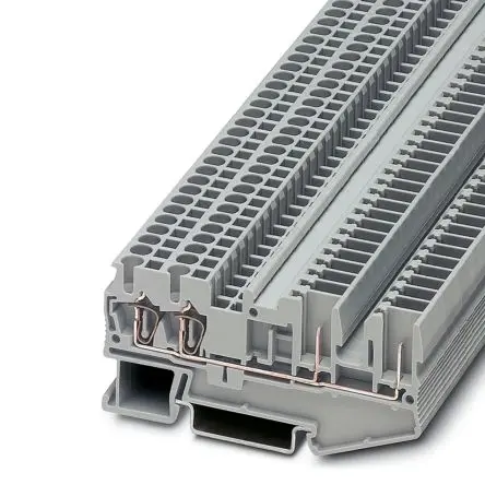 Produktfoto 1 von Phoenix Contact ST 2.5-QUATTRO/2P Anschlussklemmenblock für Durchkontaktierung 1 Grau, 0.08mm², 4 mm², 500V ZUGFEDER