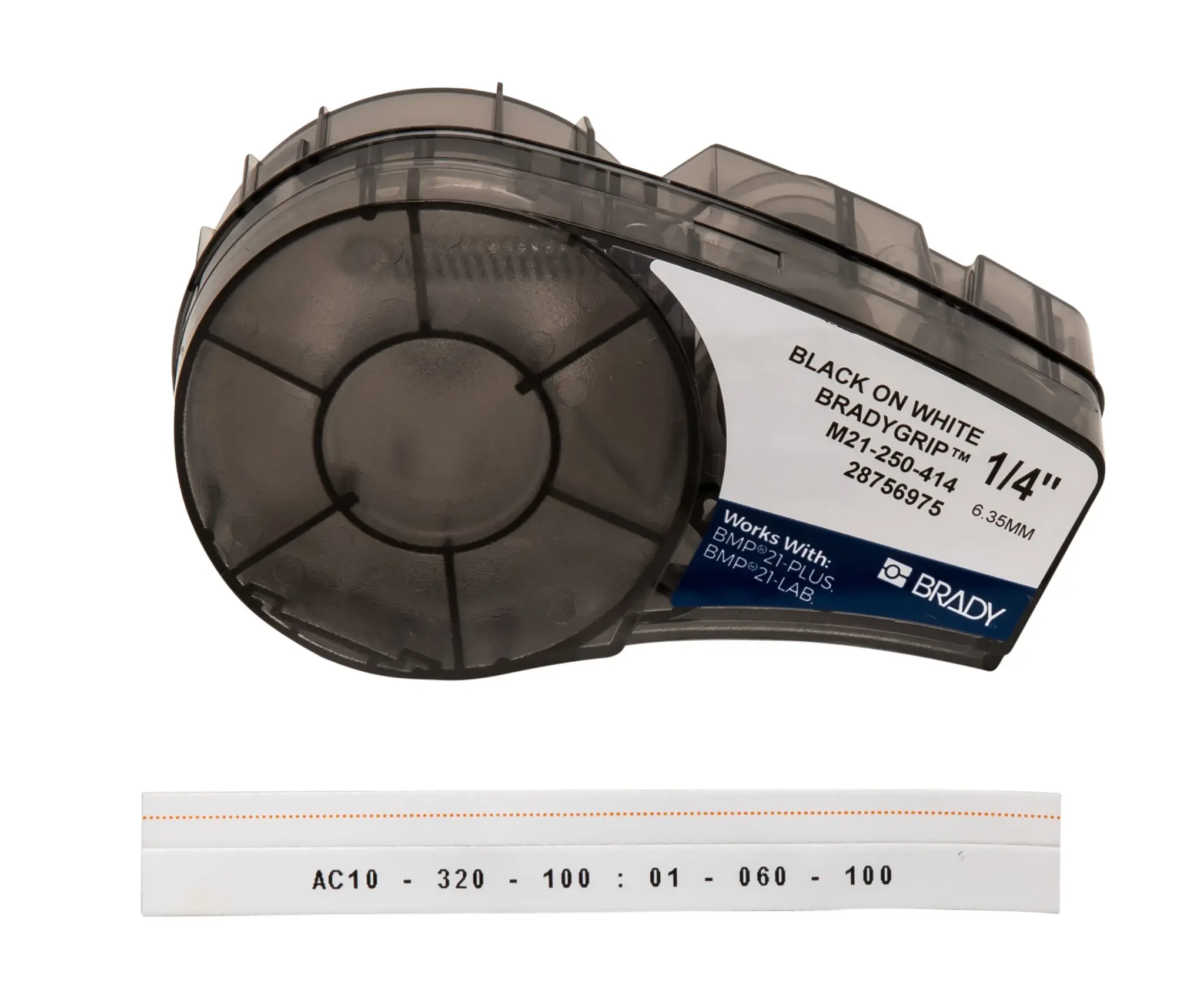 Produktfoto 1 von Brady B-414 Beschriftungsband Schwarz für M210, M210-LAB, M211, BMP21-PLUS, BMP21-LAB, IDPAL, LABPAL auf Schwarz auf