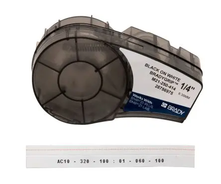 Produktfoto 1 von Brady Beschriftungsband Schwarz für BMP21 LAB auf Weiß, Schwarz 3 m 6.35 mm 6.35 mm