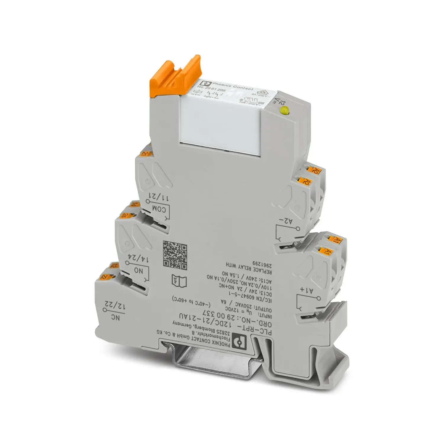 Produktfoto 1 von Phoenix Contact PLC-RPT- 12DC/21-21AU Relaismodul / 12V dc 12V dc DIN-Schienen