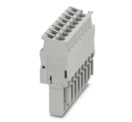 Produktfoto 1 von Phoenix Contact SP Polyamid Polyamid Anschlussstecker 24A Grau 8-polig ZUGFEDER, Raster 5.2 mm 12AWG, 28 AWG