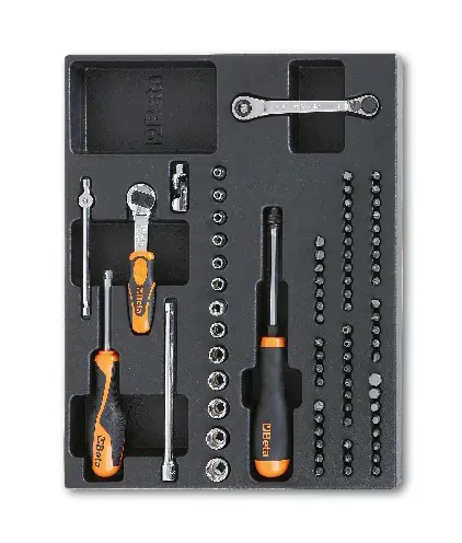 Produktfoto 1 von BETA Universeller Einsatz Werkzeugsatz, Thermogeformter Tray 81-teilig