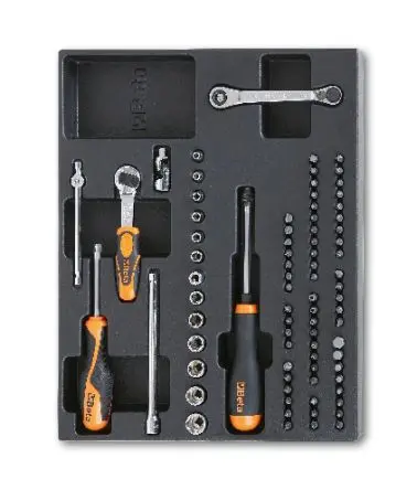 Produktfoto 1 von BETA Universeller Einsatz Werkzeugsatz, Thermogeformter Tray 81-teilig