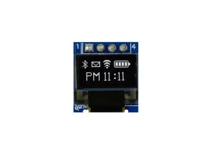 Produktfoto 1 von Midas 0.49 Zoll Weiß OLED-Display 64 x 32 Pixel, 11.18 x 5.58 mm Passiv-Matrix COB I2C