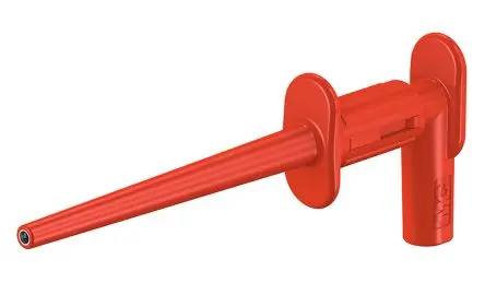 Produktfoto 1 von Staubli 2 mm Greifklemme Rot 1A, Stahl Spitze 4.5 mm, 300V