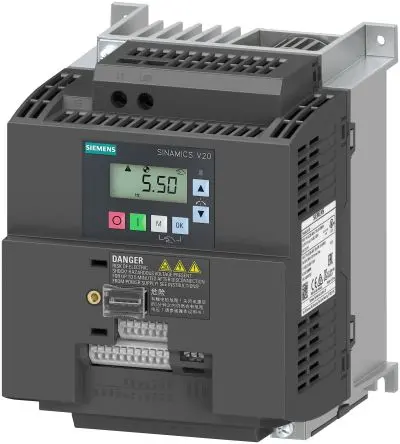 Produktfoto 1 von Siemens SINAMICS V20 1-Phasen Frequenzumrichter 3 kW 240V 7.5 A 550Hz