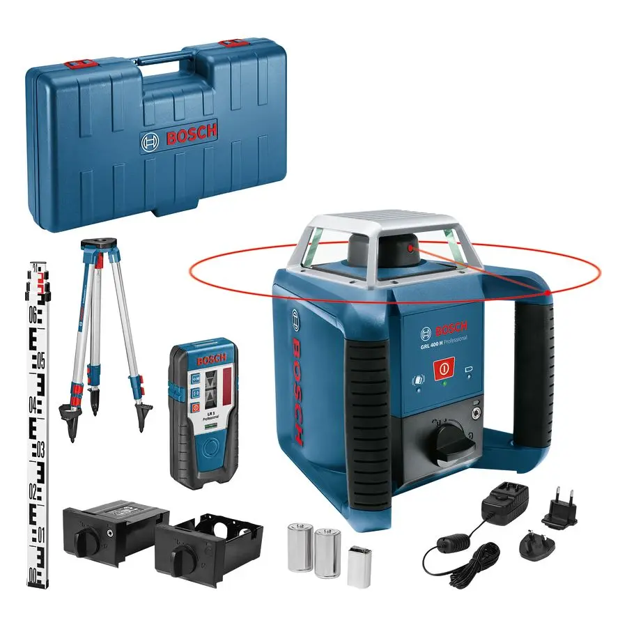 Produktfoto 1 von Bosch GRL 400 H GRL 400 H Rotationslaser 635 nm ±0.08 mm/m Außen Laserfarbe Rot 1, Klasse 2
