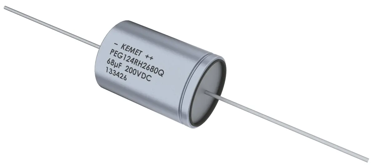 Produktfoto 1 von KEMET PEG124, THT Aluminium-Elektrolyt Kondensator 10μF -10 → +30% / 400V dc, Ø 13mm x 32mm, bis 105°C