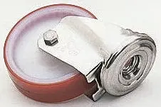 Produktfoto 1 von LAG Drehlager Lenkrolle, Rad ø 80mm, 100kg, Ges H. 106mm, Rad B. 25mm, Bolzenloch, Polyurethan-Material