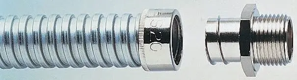 Produktfoto 1 von Adaptaflex S Messing Kabelrohr Befestigung M25 25 mm Silber Nickel-Finish IP40