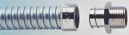 Produktfoto 1 von Adaptaflex Adaptaflex Messing Kabelrohr Befestigung Anschlusstück M25 19.05 mm Silber Messing vernickelt-Finish IP40