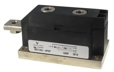 Produktfoto 1 von Vishay Zweifachthyristormodul 250 A 1600 V, Gate-Trigger 350 mA 8.9 kA 1.44 V MAGN-A-PAK 7-Pin