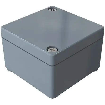 Produktfoto 1 von Rose Polyester Standard GFK Polyester Gehäuse Glasfaserverstärktes Polyestergehäuse Grau Außenmaß 55 x 55 x 36.7mm IP66