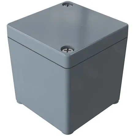 Produktfoto 1 von Rose Polyester Standard GFK Polyester Gehäuse Glasfaserverstärktes Polyestergehäuse Grau Außenmaß 55 x 55 x 58.7mm IP66