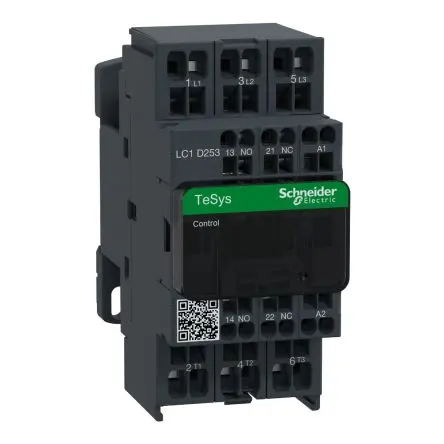 Produktfoto 1 von Schneider Electric TeSyS D Schütz 24V-Spule, 3-polig / 25 A 24V 5.5 kW 3 Schließer Motorsteuerung, Widerstandsbelastung