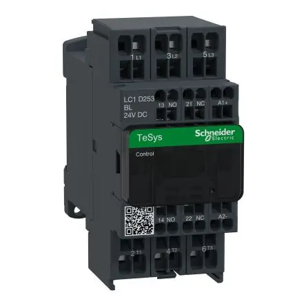Produktfoto 1 von Schneider Electric TeSyS D Schütz 24V-Spule, 3-polig 24V 5.5 kW 3 Schließer Motorsteuerung, Widerstandsbelastung