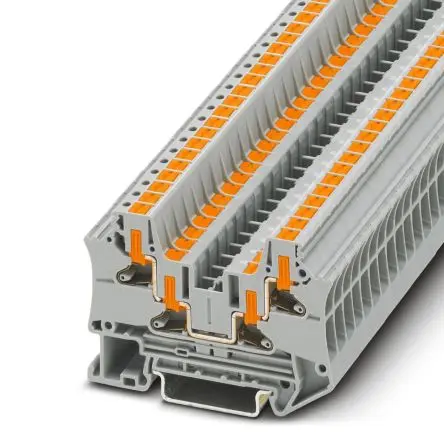 Produktfoto 1 von Phoenix Contact PTV Anschlussklemmenblock für Durchkontaktierung 1 Grau, 0.2mm², 6 mm², 32V Einsteck-Anschluss ATEX,