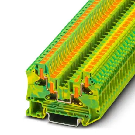 Produktfoto 1 von Phoenix Contact PTV Schutzleiterklemme 1 Grün, Gelb, 0.2mm², 6 mm² Einsteck-Anschluss ATEX, IECEx