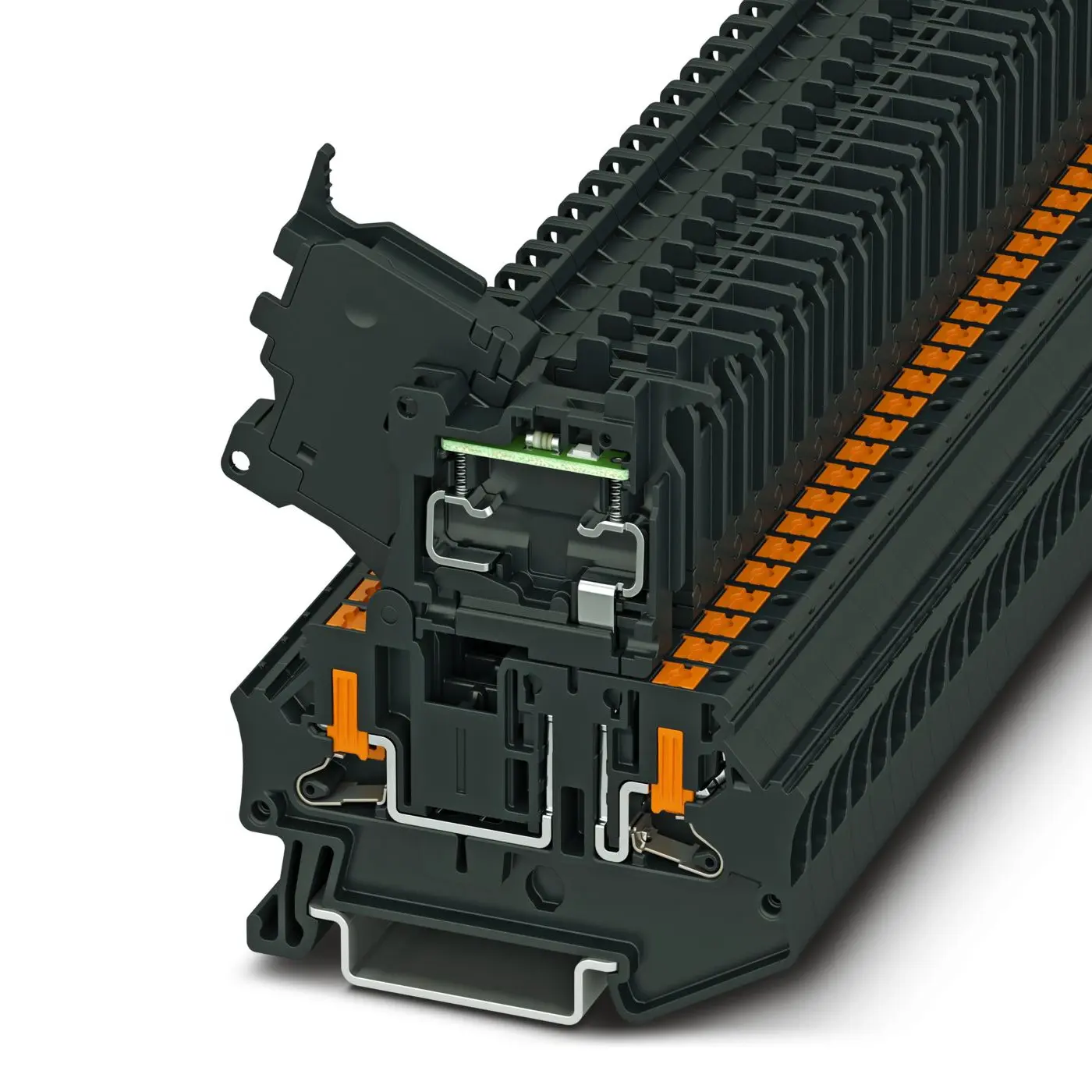 Produktfoto 1 von Phoenix Contact PTV Reihenklemme mit Sicherungshalter 1 Schwarz, 0.2 to 6 mm², 24 V Einsteck-Anschluss Abgesichert