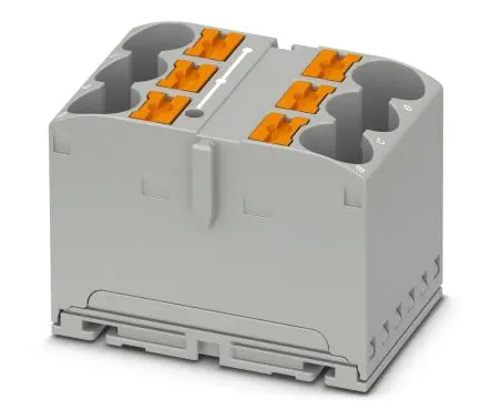 Produktfoto 1 von Phoenix Contact VIP Verteilerblock 57A Grau 6-polig