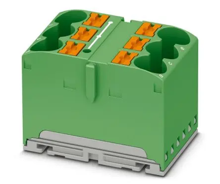 Produktfoto 1 von Phoenix Contact VIP Verteilerblock 57A Grün 6-polig