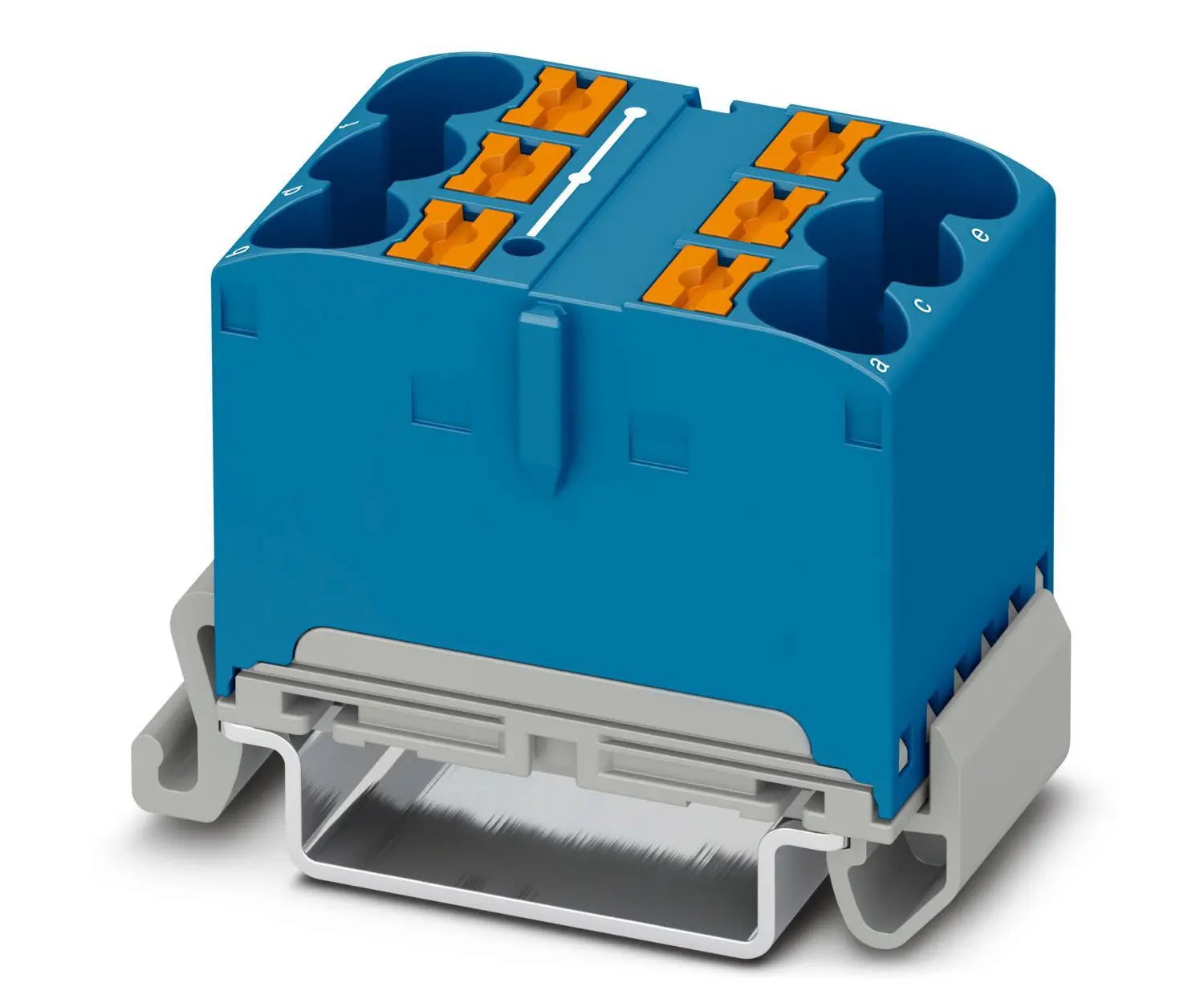 Produktfoto 1 von Phoenix Contact Verteilerblock 6-polig / 800 V 90A, Polyamid Blau, IP20
