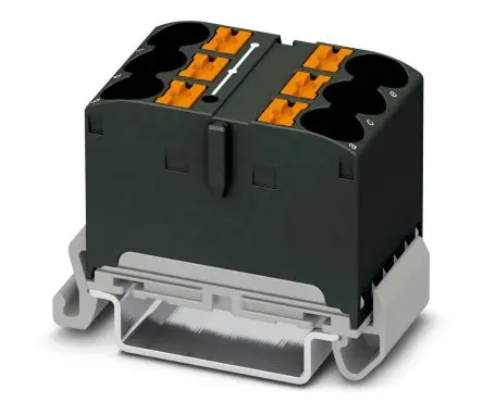 Produktfoto 1 von Phoenix Contact VIP Verteilerblock 90A Schwarz 6-polig