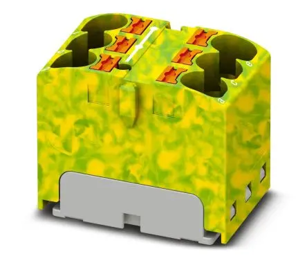 Produktfoto 1 von Phoenix Contact VIP Verteilerblock 32A Gelb, Grün 6-polig