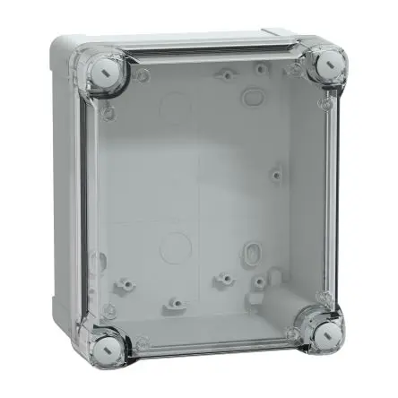 Produktfoto 1 von Schneider Electric PanelSeT; Universalgehäuse; Polycarbonat; Hellgrau; IK08 IP66 Breite 150 mm Höhe 175 mm Länge 100 mm