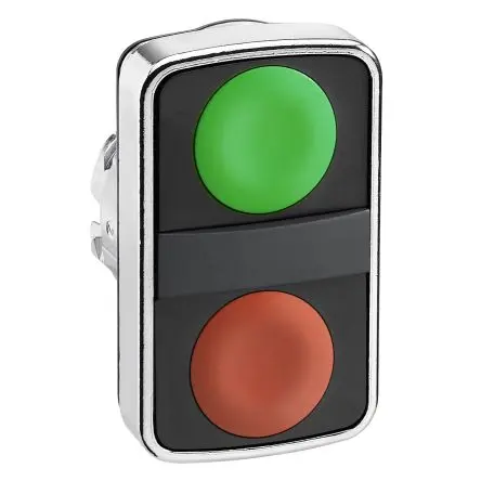 Produktfoto 1 von Schneider Electric Harmony XB4 Drucktastenkopf Ø 22 mm, Rot, Grün Tastend Rechteckig Metall