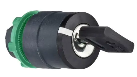 Produktfoto 1 von Schneider Electric ZB5 Schlüsselschalterkopf 22 mm 2 Positionen 421E Federrückstellung IP67, IP69K