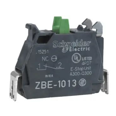 Produktfoto 1 von Schneider Electric Harmony Kontaktblock LED Grün beleuchtet 1 Öffner 250V FASTON