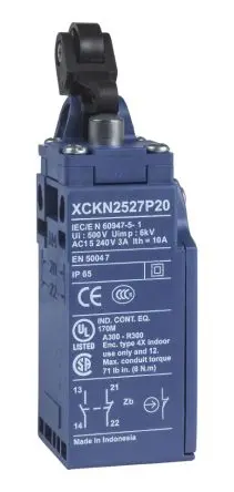 Produktfoto 1 von Telemecanique Sensors OsiSense XC Endschalter, Rollenstößel 1 Schließer/1 Öffner, IP67, IP66, Kunststoff 240V ac 3A