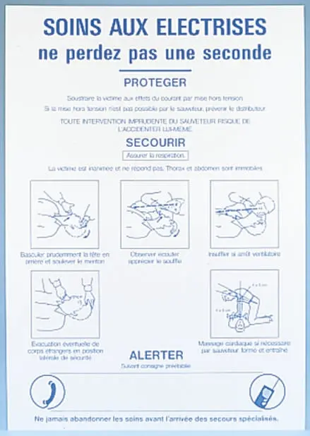 Produktfoto 1 von Brady Französisch Sicherheitsplakat, Elektrische Sicherheit, Polypropylen H 350 mm B 500 mm