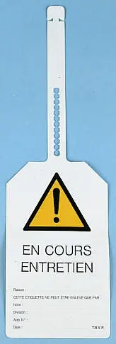 Produktfoto 1 von Brady 10 Per Pack Polyvinylchlorid Sicherheitszeichen, Französisch, Schwarz, En Cours Entretien, H 145 mm B 85 mm