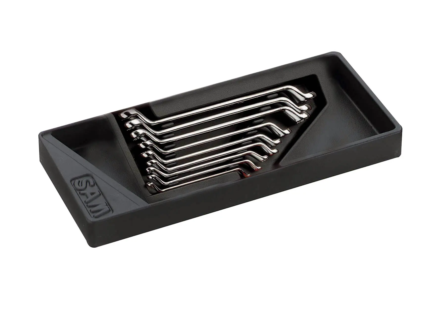 Produktfoto 1 von SAM Schraubenschlüsselsatz Ringschlüssel CrV-Stahl, 9-teilig 6 x 7 to 21 x 23 mm