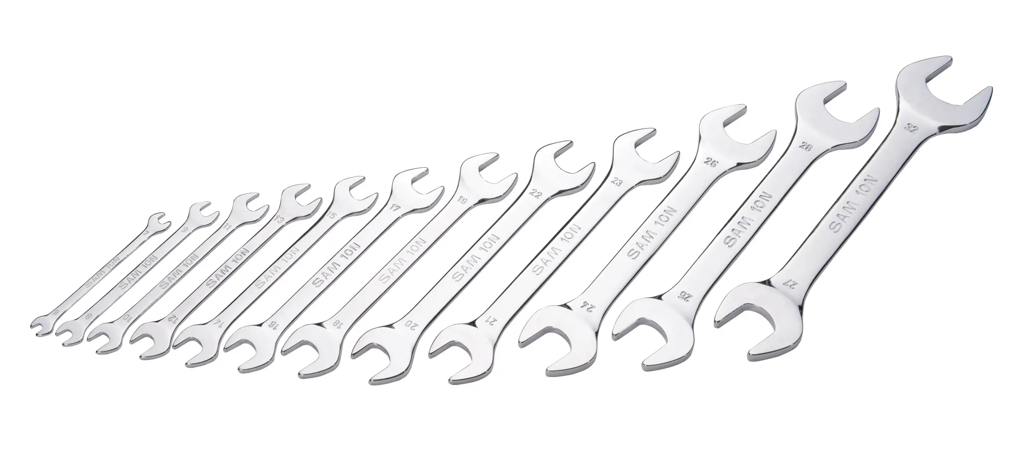 SAM Gabelschlüssel Gabelschlüssel CrV-Stahl, 12-teilig 6 x 7 to 27 x 32 mm